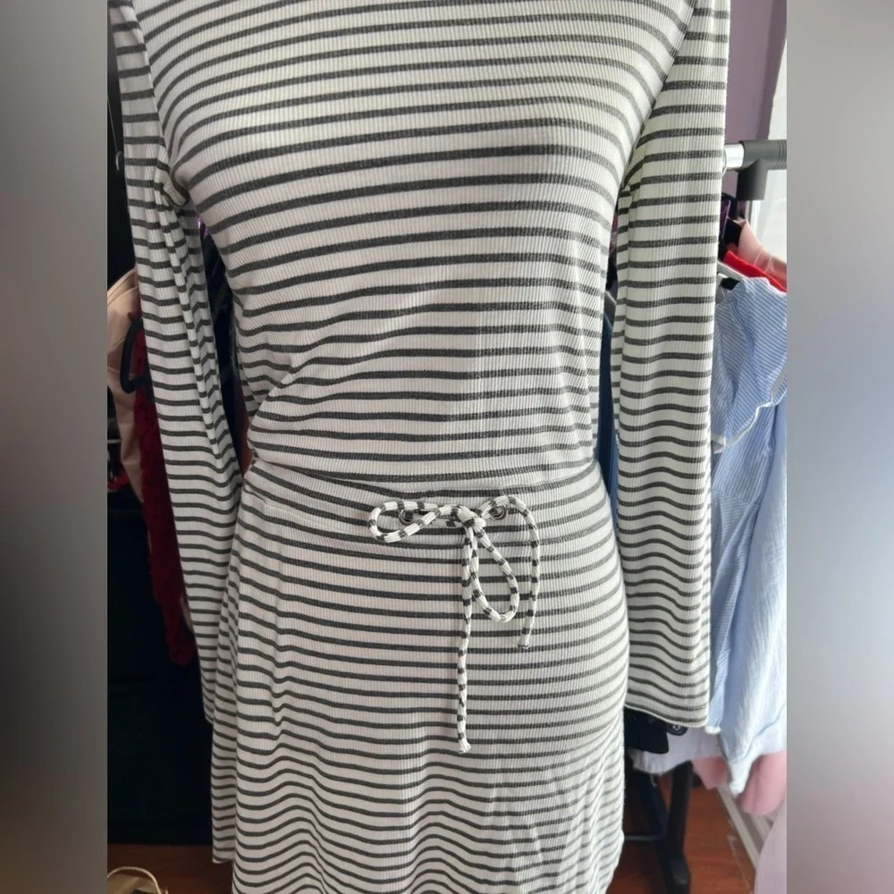 Mink Pink Stripe Drawstring Dress XS - Picture 3 of 6